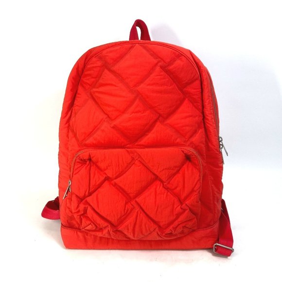 BOTTEGA VENETA 652188 Maxi Intrecciato Backpack, Nylon, Men's, Tomato Red - Picture 1 of 10